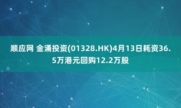 顺应网 金涌投资(01328.HK)4月13日耗资36.5万港元回购12.2万股